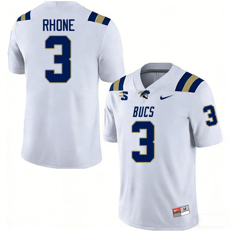 Charleston Southern Buccaneers #3 Chris Rhone College Football Jerseys,Uniforms-White